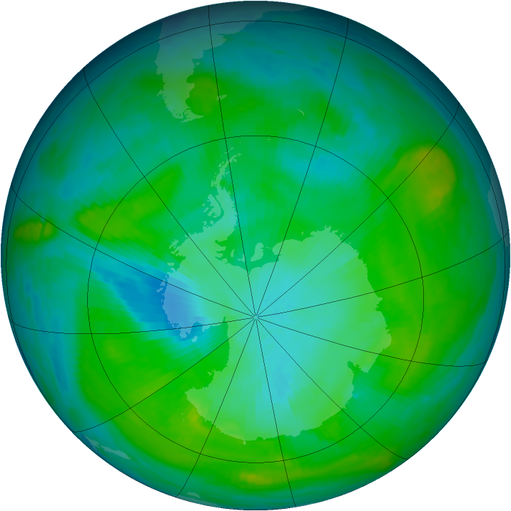 Antarctic ozone map for 06 February 1979
